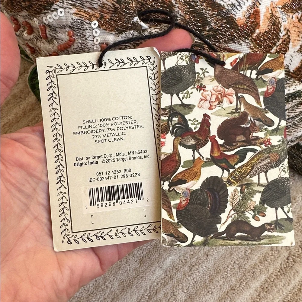 John Derian for Target Beaded Grouse Pillow 2025 Fall